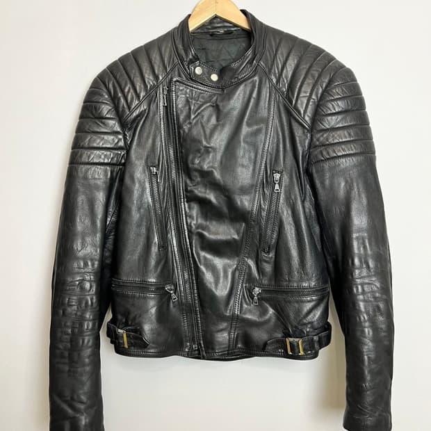 빈티지 모터사이클 레더 바이커 자켓