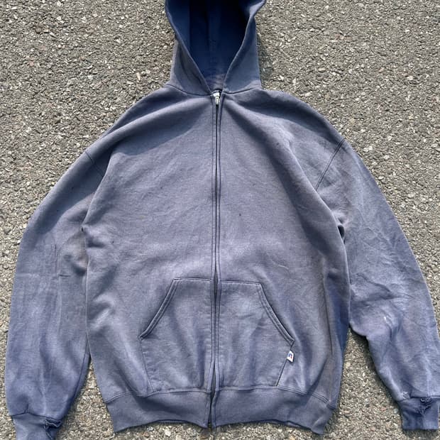 90‘s 러셀 썬페이드 후드집업 네이비 XL
