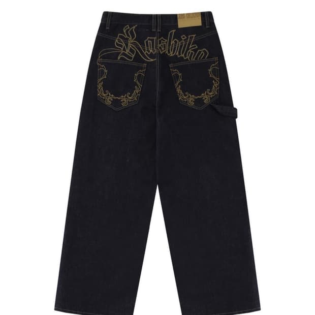 카시코 논페이드 데님 팬츠 바지 블루 