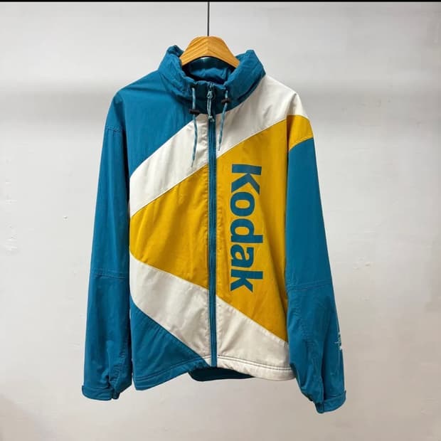 KODAK 코닥 케이 바람막이 자켓 L사이즈 블루/옐로우 JS38