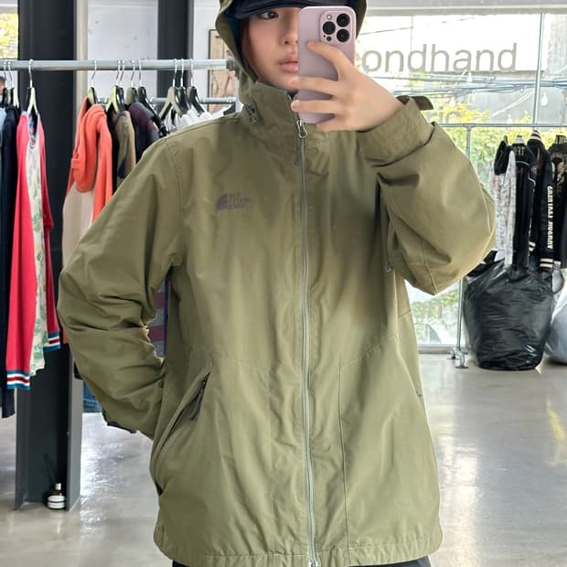 노스페이스 고프코어 하이벤트 윈드 자켓 카키올리브