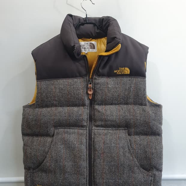 노스페이스 헤링본 패딩 조끼