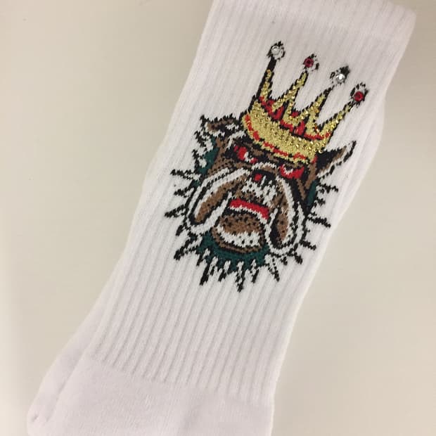 Ed Hardy 왕관 불독 양말