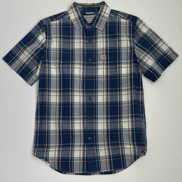 [S] 칼하트 에센셜 체크 반팔 하프 셔츠
