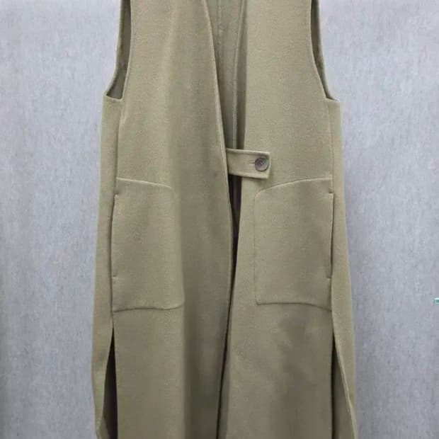 여성 66size 시스템 캐시미어 울 혼방 롱조끼 코트