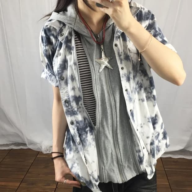 Miyabi Musubi Tie Dye Hooded Shirt
