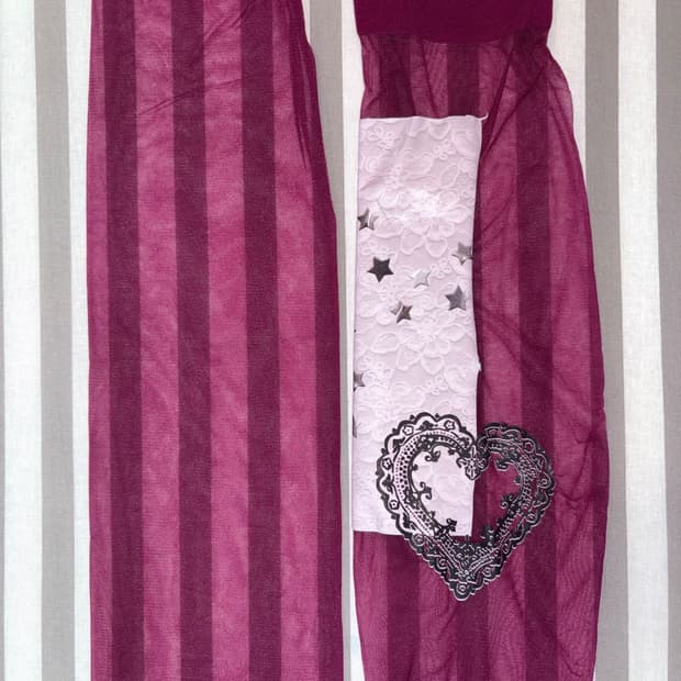 Pink cherry star stockings