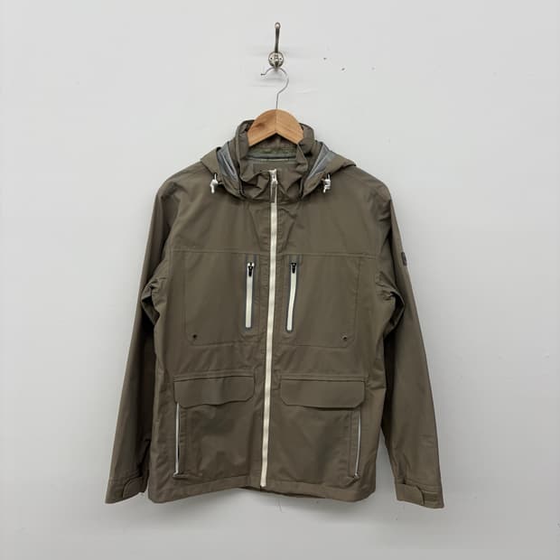 노스페이스 카키색 후드 바람막이 자켓 남성S