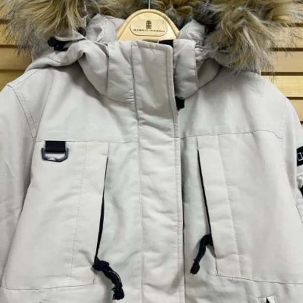 내셔널지오그래픽 여성 아이보리 덕다운패딩점퍼 패트롤숏패딩 90