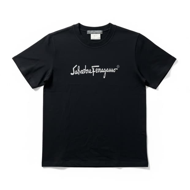 살바토레 페라가모 로고 반팔 티셔츠 블랙 M