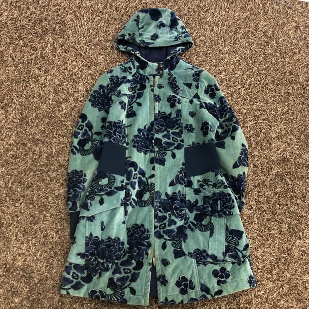 겐조 여성 플라워 후드 롱 자켓