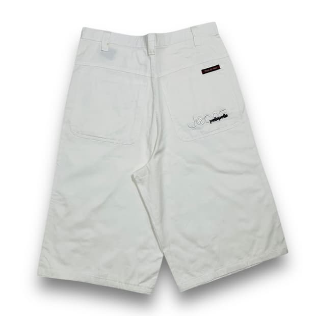 펠레 펠레 90s 올드스쿨 힙합 화이트 와이드 반바지