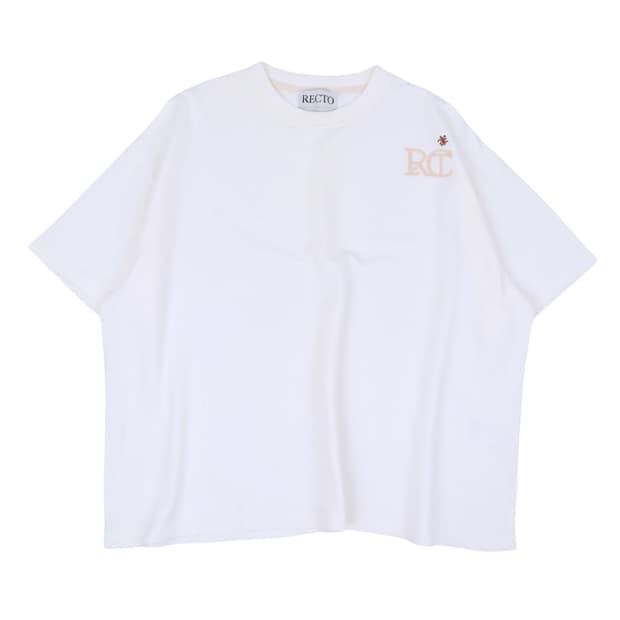 렉토 22FW 로고 화이트 하프 티셔츠