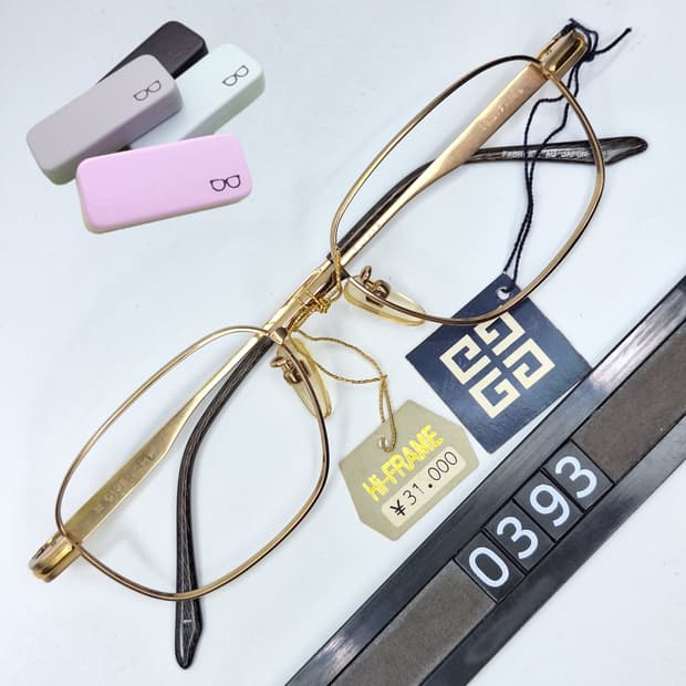 지방시 GIVENCHY 안경테 52mm 티타늄 골드 일본 빈티지 데드스톡