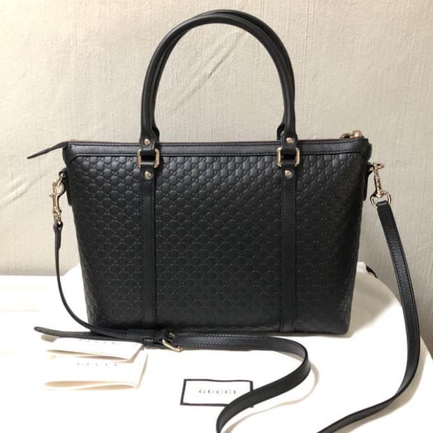 [정품] 구찌 클래식 시그니처 레더 토트백