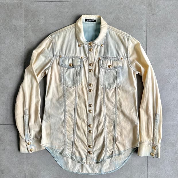 발망 아카이브 블리치 데님 셔츠