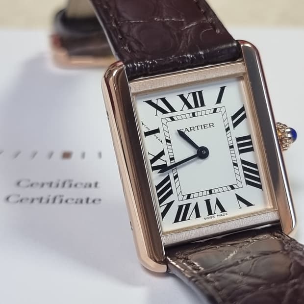 [신세계 강남점 보증서] 까르띠에 탱크솔로 18K 로즈골드 SM 남여공용