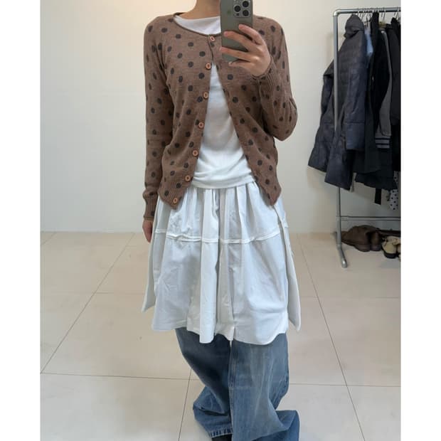 빈티지 도트 가디건