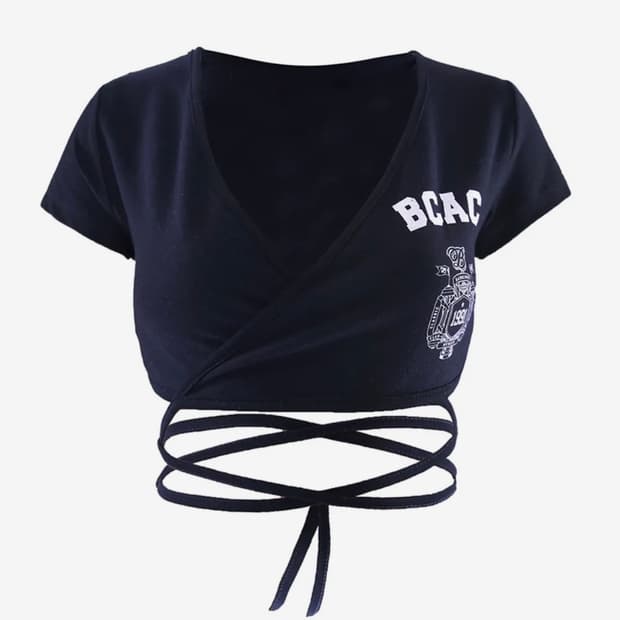 배드블러드 BCAC 랩 크롭탑 네이비 S