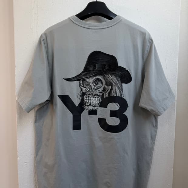 와이쓰리 요지 야마모토 스컬 반팔 티셔츠