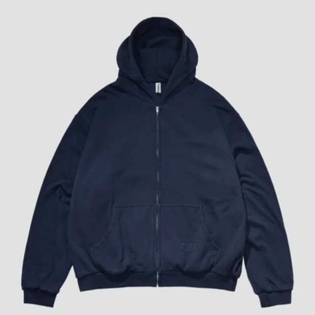 타임리스 스포츠웨어 더블 레이어 집업 후디 네이비 2사이즈