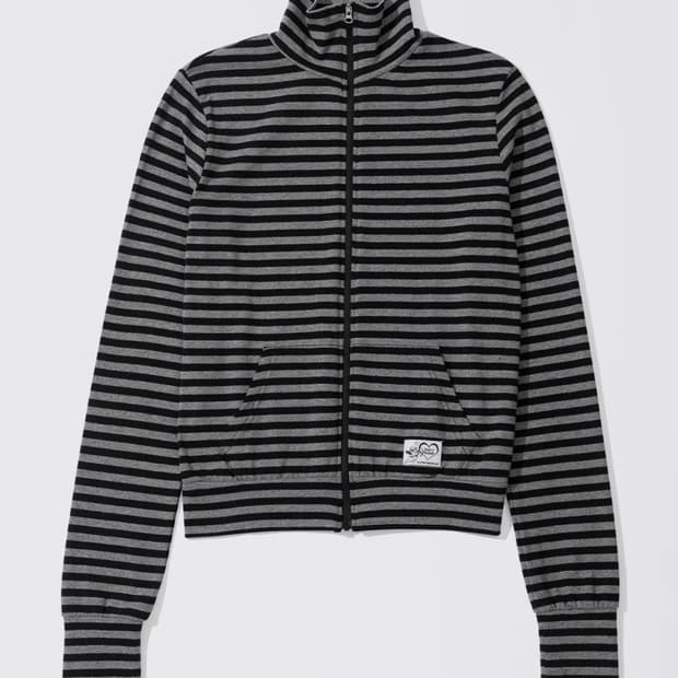 스컬프터Light Weight Striped Jersey Charcoal