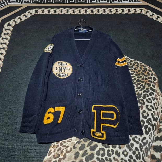 폴로 랄프로렌 컬리지 에이트 보이프렌드 가디건 m 정품