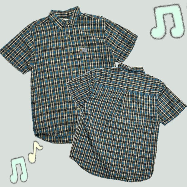 🩵괴짜 너드걸 시어서커 체크 반팔 셔츠🩵보헤미안 펑크 아메카지 