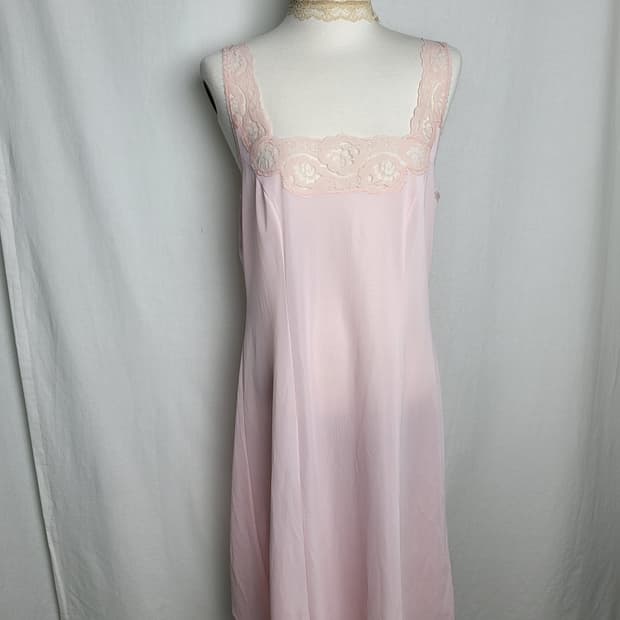 빈티지 로즈핑크 슬립 원피스