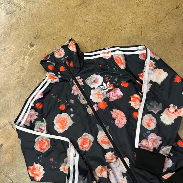 [정품/36] 아디다스 플라워 블랙 트랙탑 자켓 져지 b10