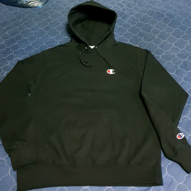 챔피온 ECO C로고 약기모 후드티 블랙 (M)