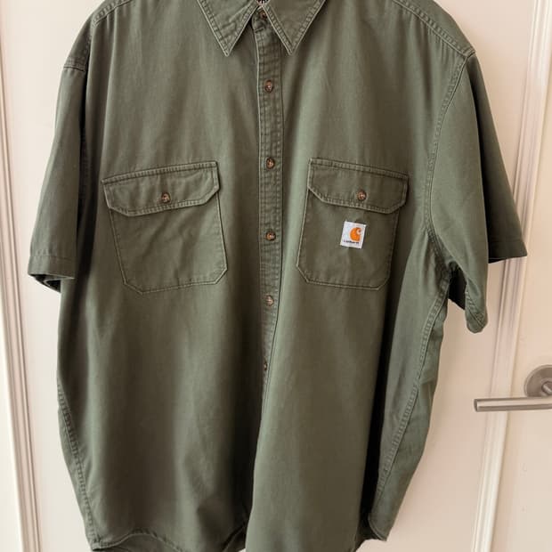 칼하트(Carhartt)  카키 워크 반팔 셔츠 XXL