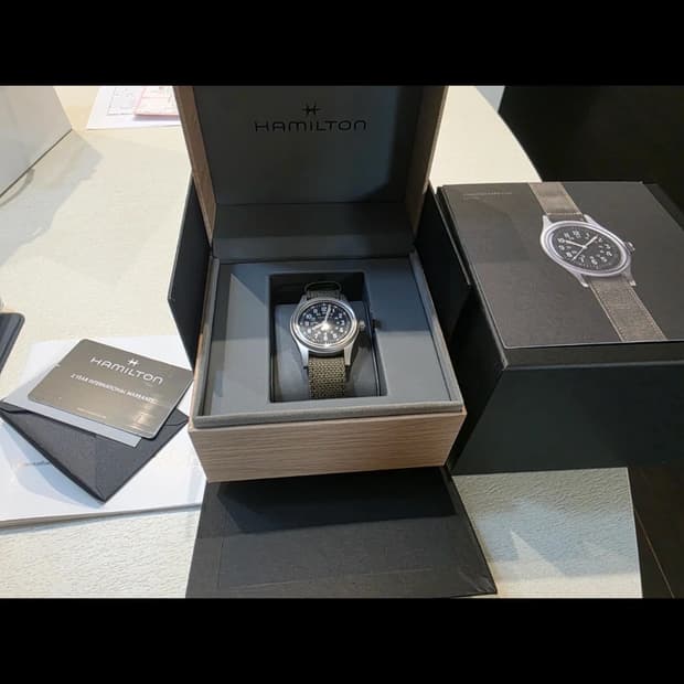 해밀턴 카키 필드 메카니컬 36mm 6월 9일 스탬핑