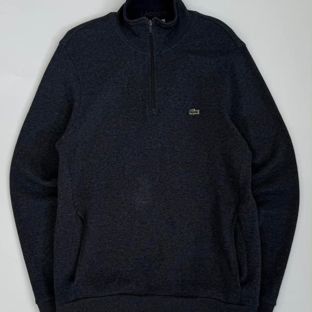 [L]라코스테 그레이 하프 집업 스웻 셔츠