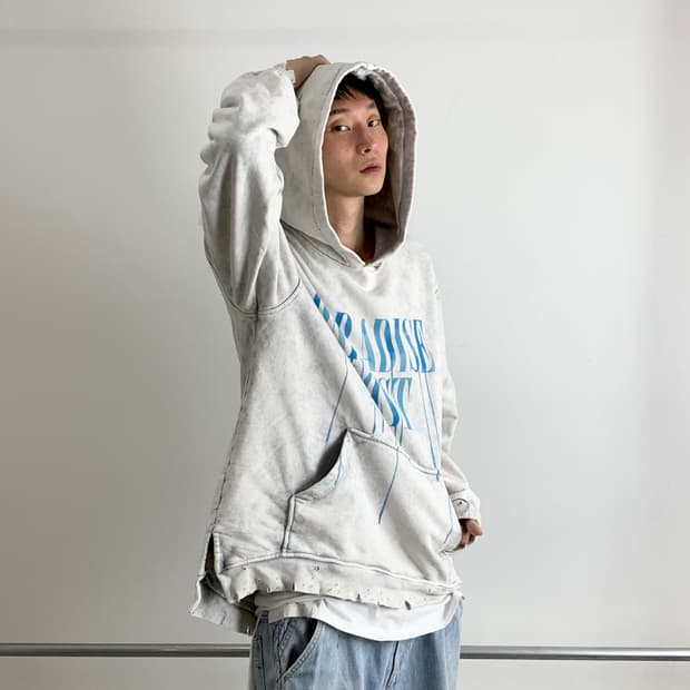 알케미스트 데미지 디스트레스드 풀오버 후드