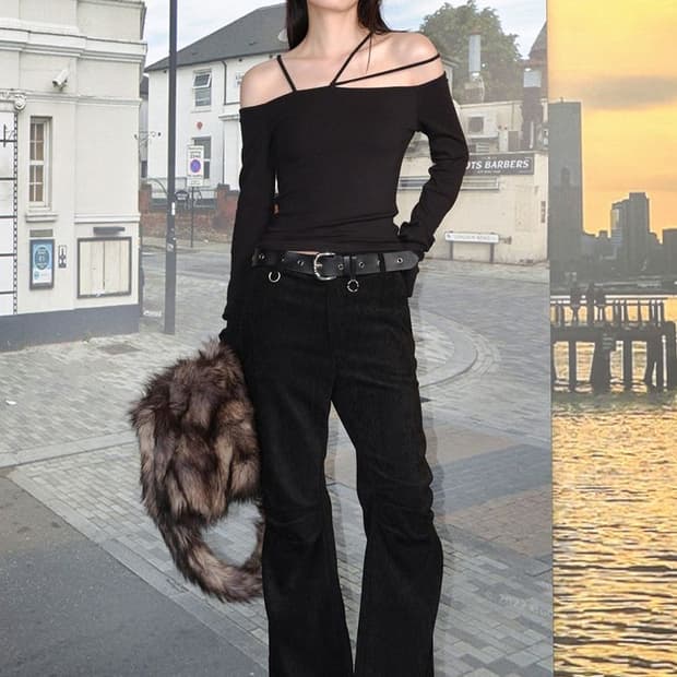 [1] 세릭 핀턱 부츠컷 팬츠 블랙 