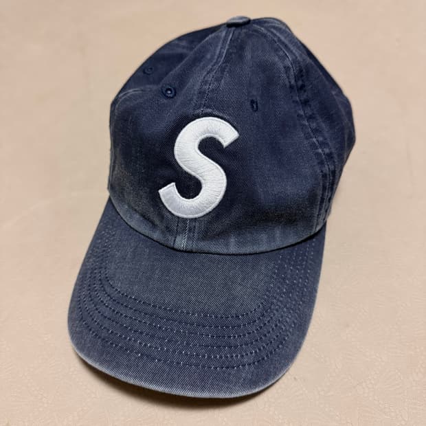 슈프림 피그먼트 프린트 S 로고 6-패널 캡 네이비 - 23FW