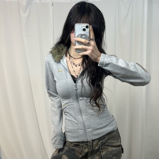 Adidas Firebird Grey Wolf-jaw Hood Zipup