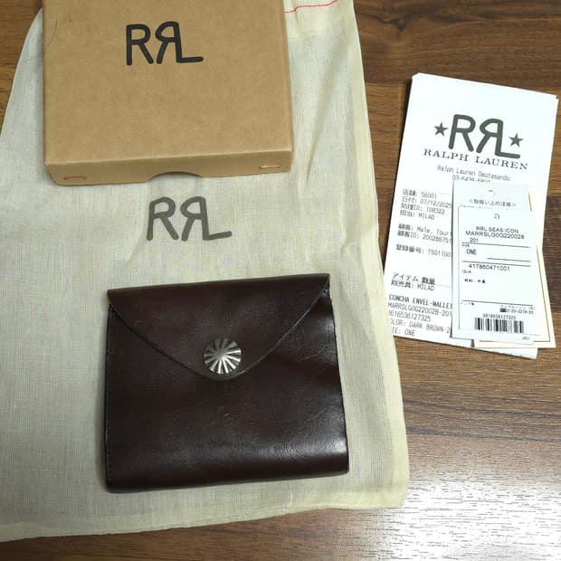 RRL 콘초 소가죽 반지갑 브라운 더블알엘