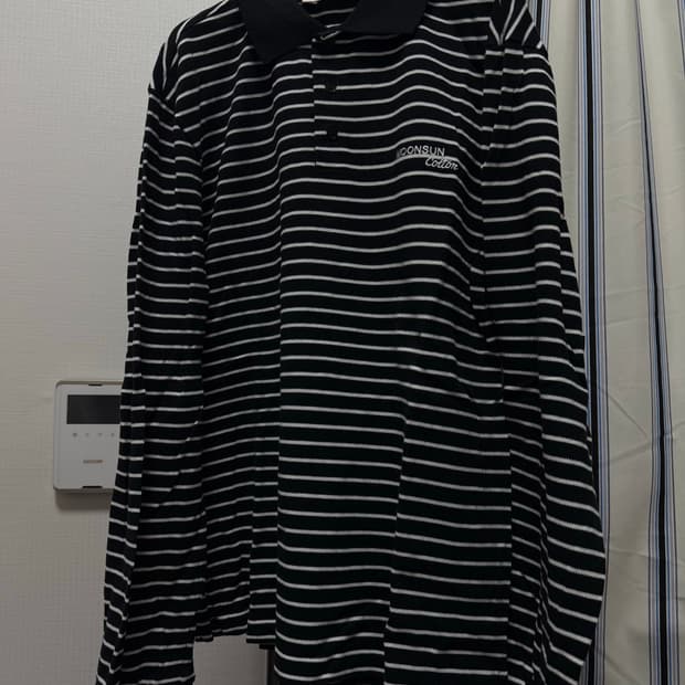M.C UNISEX, Stripe PK Shirt 블랙 L사이즈