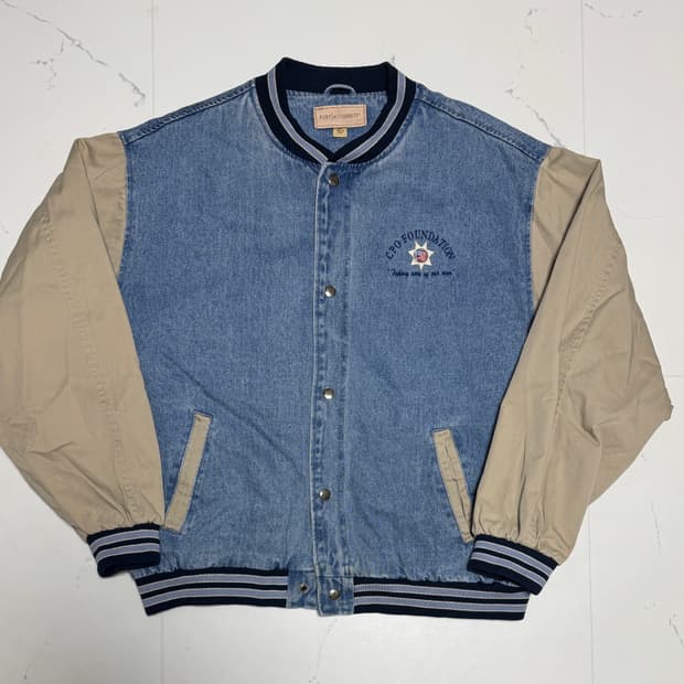 [2XL] Port Authority 데님 바시티자켓