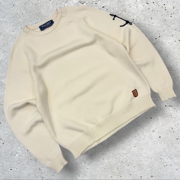 [L] 건지울른스 Guernsey 피셔맨 아이보리 니트 스웨터 D644