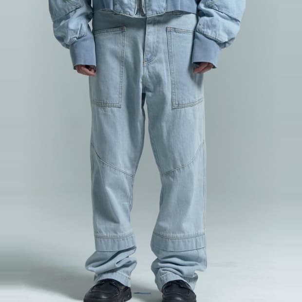 [Plastic Product] Wave zipper pants BL S