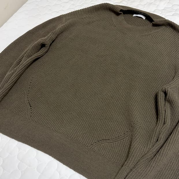 자라 라이닝 디테일 골지 니트