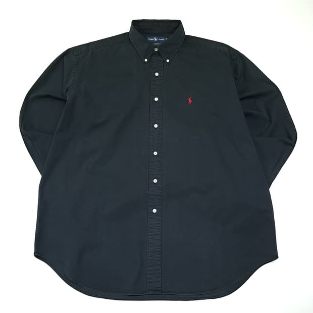 CL816 XL 폴로 90s 미국판 코튼 버튼다운 블랙 셔츠 남방