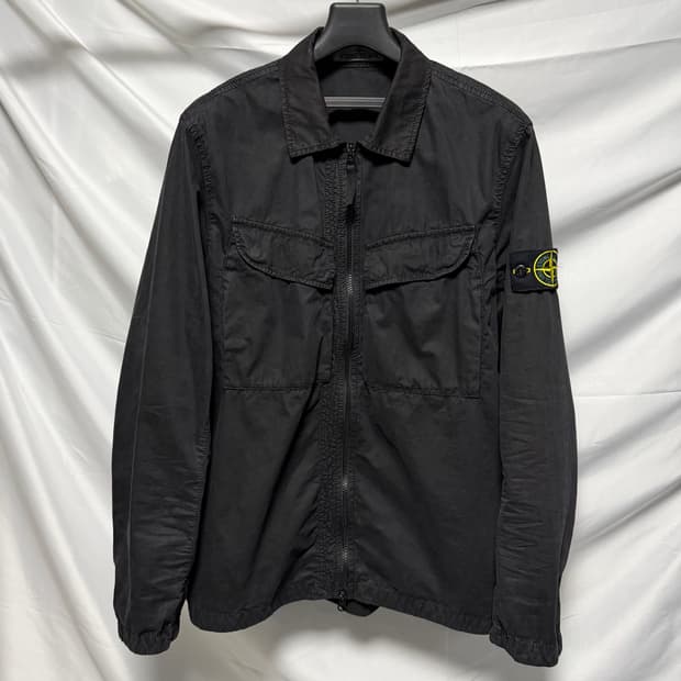[S+급/M] 22FW 스톤아일랜드 올드이펙트 오버셔츠 자켓 블랙