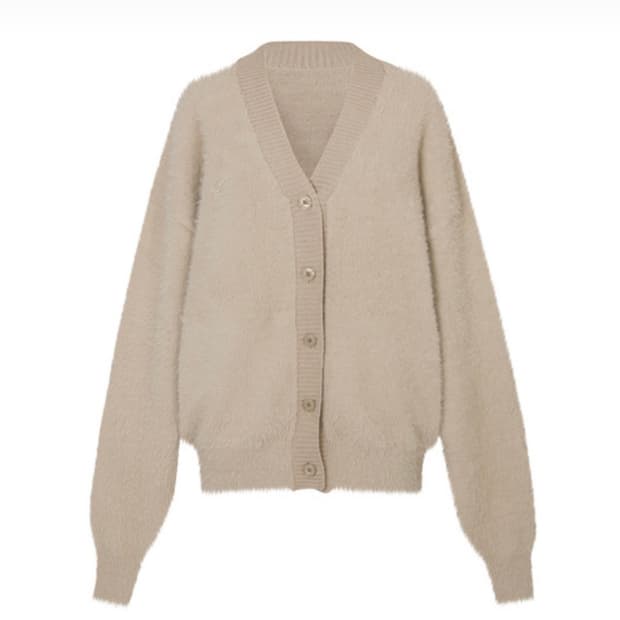 [페인오어플레져 EVA FUR CARDIGAN beige