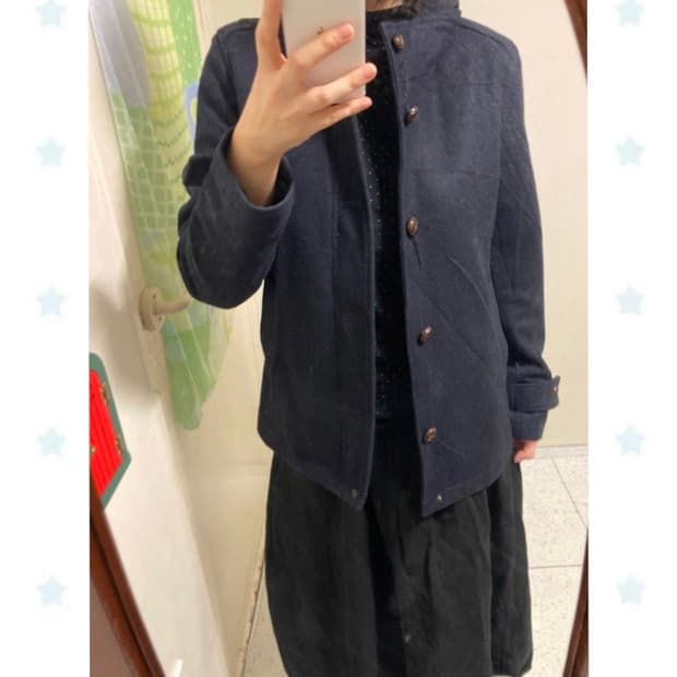 메론빵단추 남색코트