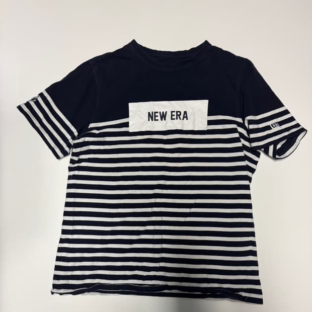 뉴에라 New EAR 스트라이프 단가라 반팔 티셔츠 XL