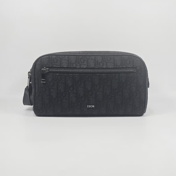 디올 오블리크 자카드 토일레트리 파우치백